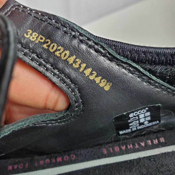 Ecco Black Nubuck Speed Lace Up Flat Sandals Size EU 39 US 8 - Picture 8 of 8